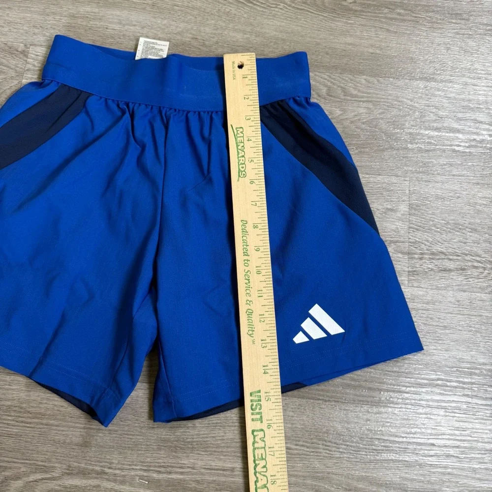 Adidas AEROREADY Women Blue Training Shorts Mesh Panels Size XS New